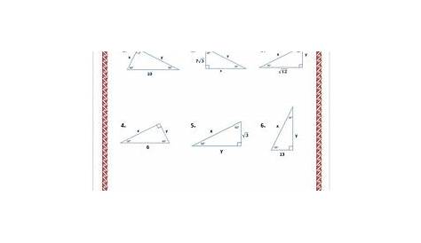 45-45-90 special right triangle worksheet answers