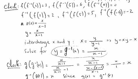 inverse functions worksheets with answers