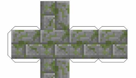 Minecraft Papercraft Mossy Stone Brick | n8's epic Minecraft board