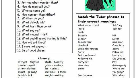 introduction to shakespeare worksheets