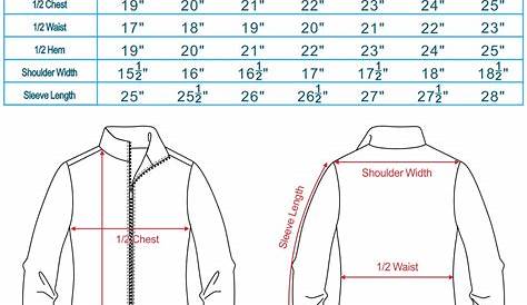 windbreaker sizing chart, windbreaker jacket size chart, mens