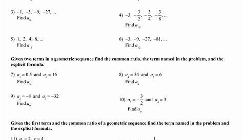 geometric and arithmetic sequences worksheets