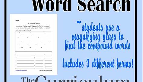 Compound Words - The Curriculum Corner 123