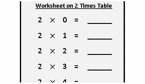 times 2 worksheets