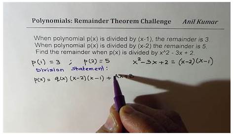 finding the remainder of a polynomial