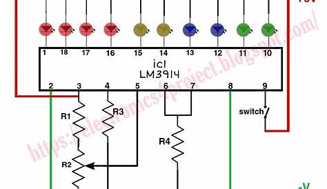 battery level indicator circuit diagram using ic LM3914