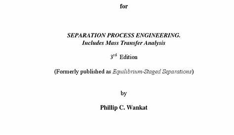 separation process engineering 4th edition pdf