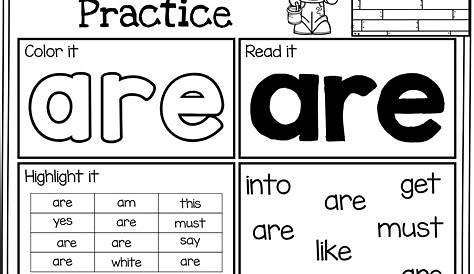sight word the worksheets for kindergarten