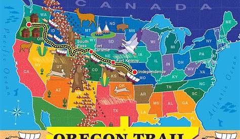 Map of Oregon Trail for childrens' reading program on Behance