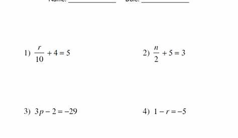 solving multi-step equations worksheets