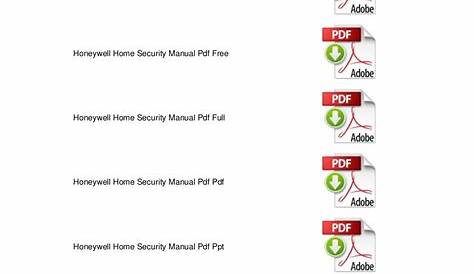 Honeywell home security manual pdf