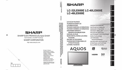Download free pdf for Sharp AQUOS LC-32L400M TV manual