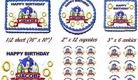 sonic cake topper printable