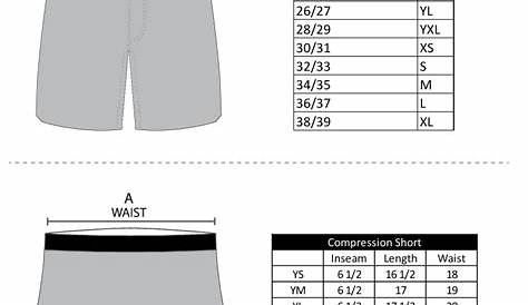 size chart womens shorts