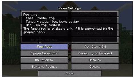 how to turn off fog in minecraft