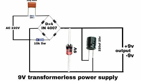 ac 220v to dc 9v transformerless power supply Hobby Electronics