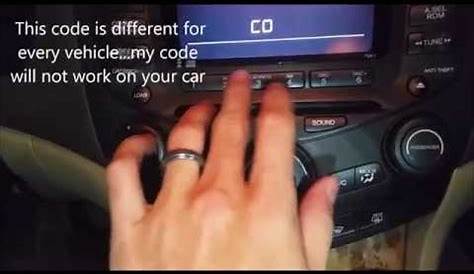 How to Unlock Radio in Honda Accord With Code - YouTube