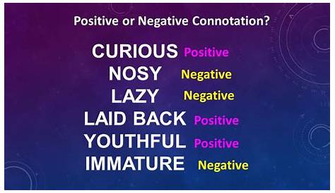 Positive and Negative Connotations - Examples, Format, Sample | Examples