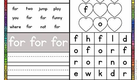 sight word activities printable