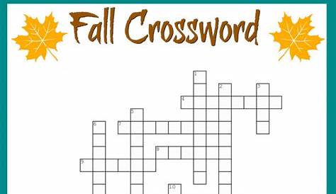 Fall Crossword Puzzle Free Printable Worksheet - Free Printable