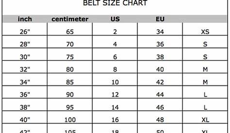gucci belt sizes women's chart