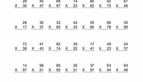 Double Digit Multiplication Worksheets Grade 5
