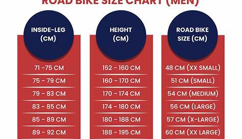 women's bicycle sizes chart