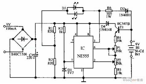 Automatic Ni-Cd Battery Charger Circuit Diagram - Battery_Charger