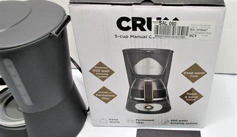Crux 5 Cup Manual Coffee Maker with Permanent Filter Powerful 650watts