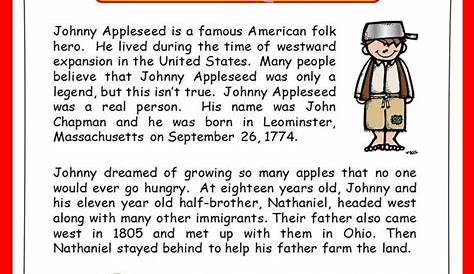 johnny appleseed story printable