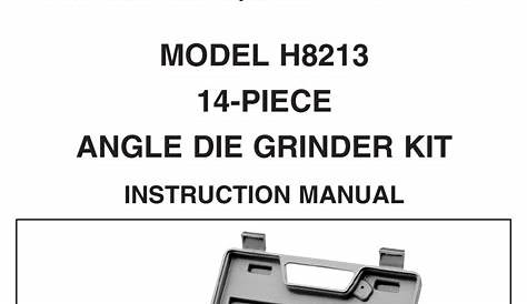 GRIZZLY H8213 GRINDER INSTRUCTION MANUAL | ManualsLib