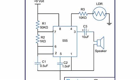Darkness detector using LDR and astable mode of 555 timer IC