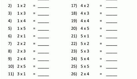 Worksheets On Multiplication For Grade 2 | Printable Multiplication