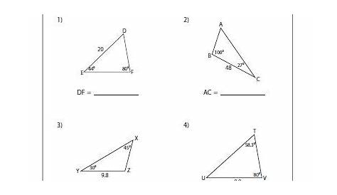 Missing Sides - Law of Sines | Law of sines, Trigonometry worksheets