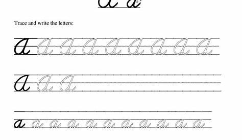 handwriting worksheet cursive