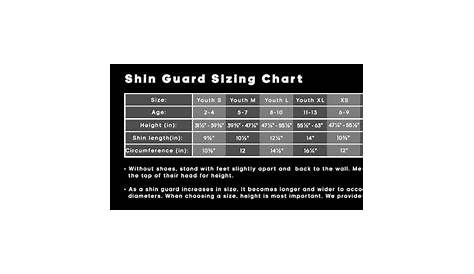 vizari shin guard size chart