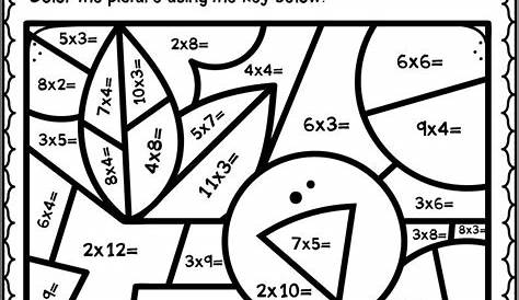 color by number math worksheets 4th grade