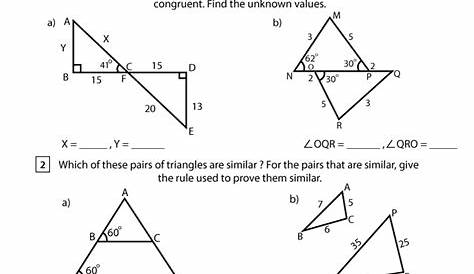 Triangle Congruence Proofs Worksheet Answers