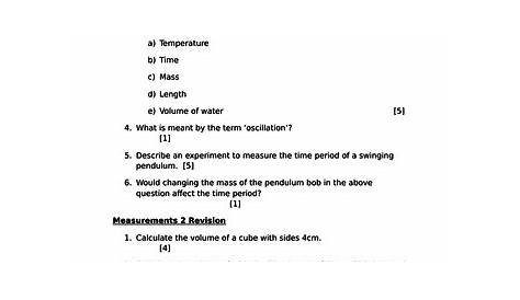 standards of measurement worksheet answers