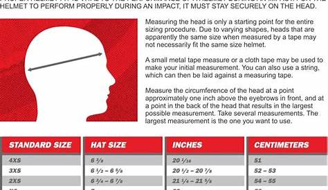 Sizing Chart: Bell Auto Racing Helmets