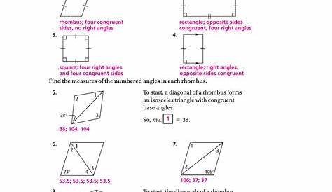 properties of rectangles worksheet