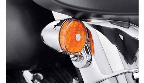 Harley-Davidson® LED Bullet Turn Signal Kit -Front, Chrome w/ Amber Lens 67800477 - Wisconsin