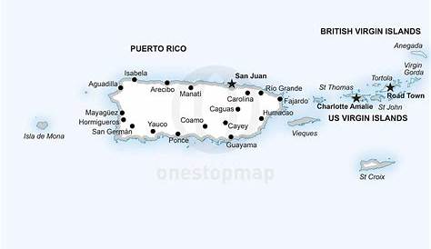 Vector Map of Puerto Rico political | One Stop Map