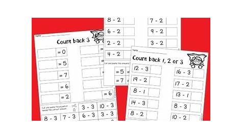 Counting Back Subtraction Strategy Cut & Paste Worksheets and Games
