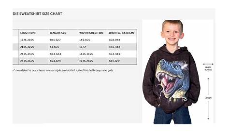 youth large hoodie size chart