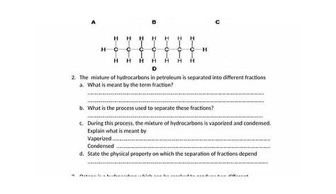 naming hydrocarbons worksheet and key pdf