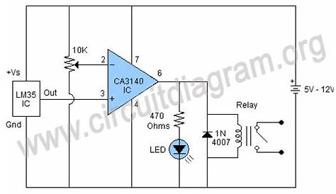 temperature controller circuit diagram with relay