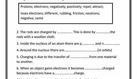 static electricity charge worksheets answers