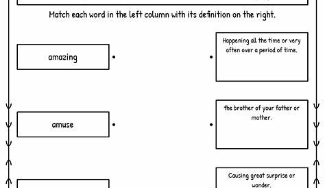 matching template worksheet