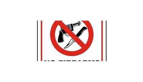 printable no firearms sign